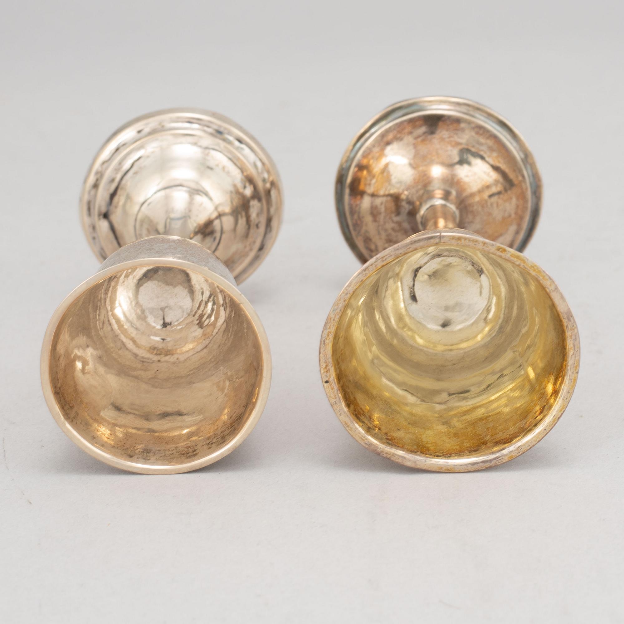 Two Swedish 19th century silver cups, mark of Christoffer Nordin, Hudiksvall (1819-58), Magnus Wallengren, Halmstad 1815.