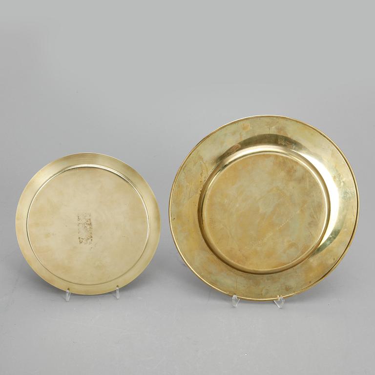 KUVERTTALLRIKAR, 6+1 st, mässing, Stelton, Danmark, 1900-talets senare hälft.