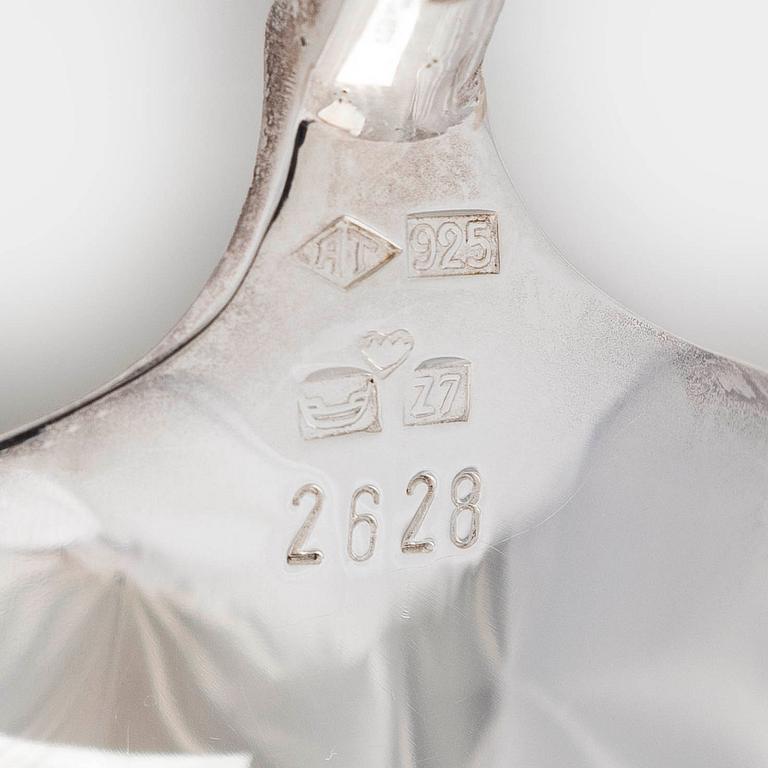 Tillander, a 2 piece-set of sterling silver vodka spoons, Helsinki 1972 and 1977.