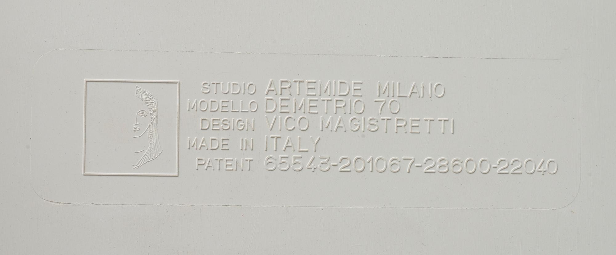 SOFFBORD, Modell "Demetrio 70", design Vico Magistretti, för Studio Artemide Milano, Italien, 1970-tal.