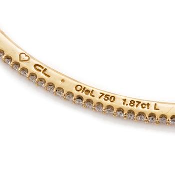 A brilliant cut diamond "Love bracelet" bangle by Ole Lynggard.