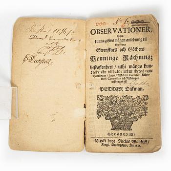 Om mynt, 1686.