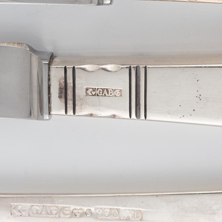 Jacob Ängman, a 49-piece silver cutlery set, 'Rosenholm', GAB, Eskilstuna, 1970-82.