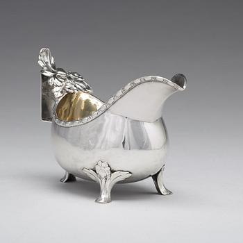 A Swedish 18th century parcel-gilt silver cream-jug, mark of Pehr Zethelius, Stockholm 1782.