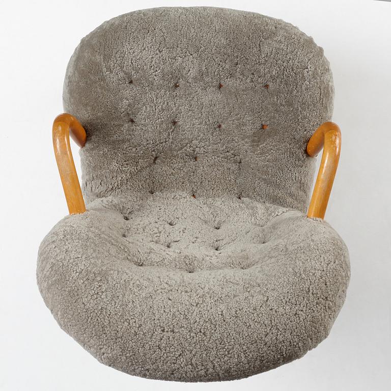 Swedish Modern, fåtölj "Clam Chair" / "Musling", Sune Johanssons Möbelfabrik i Nässjö. 1940-50-tal.