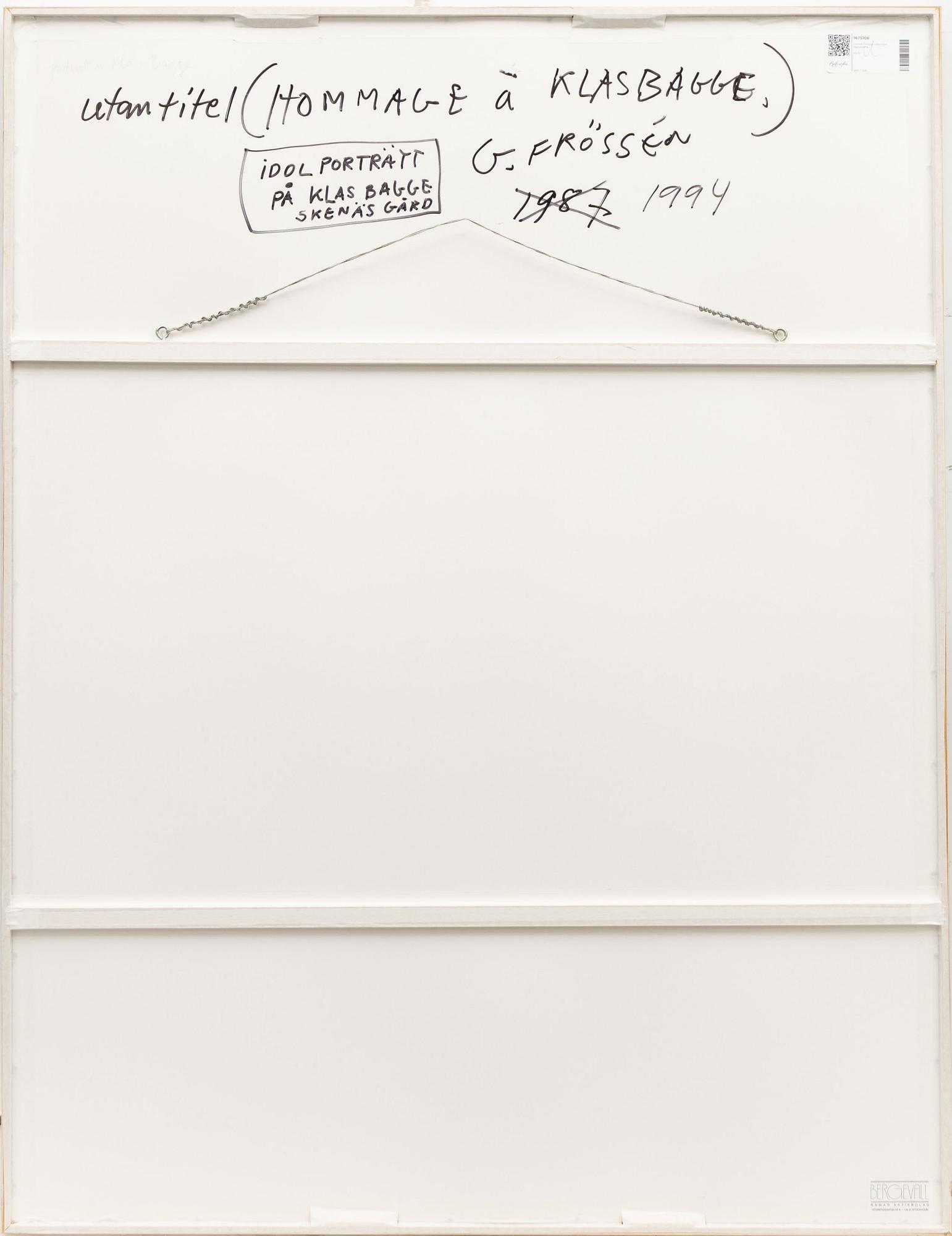 Gunnar Frössen. "Utan titel" (Hommage à Klas Bagge).