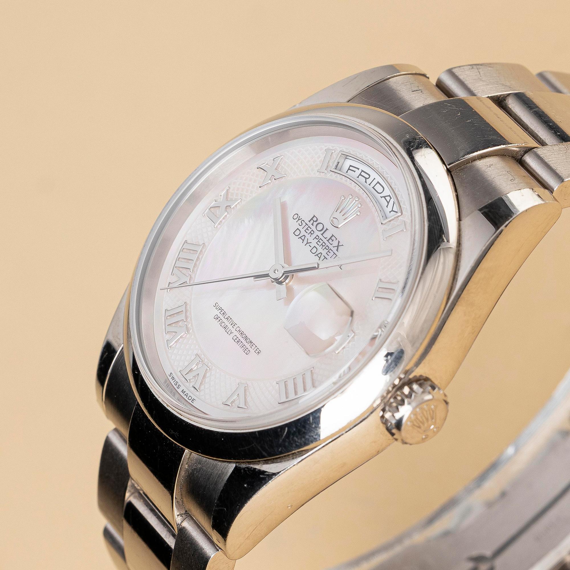 Rolex, Day-Date, "Mother of Pearl Dial", "First Year Production", ca 2000.