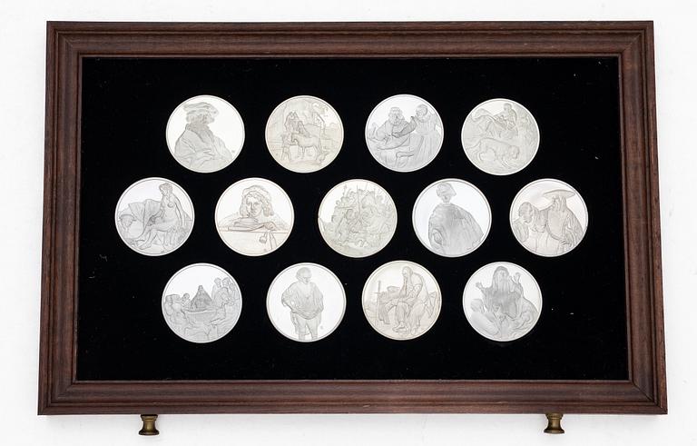 "Rembrandt in silver", 50 collector medals in sterling silver, Franklin Mint Ltd.