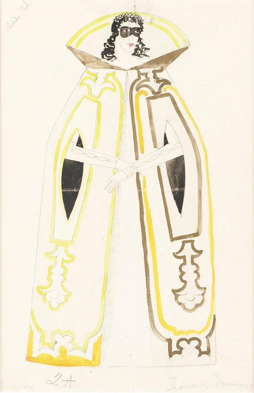 Isaac Grünewald, Dräktskiss till adelsdam i Fiesco.