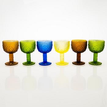 NANNY STILL, A 6-piece set of footed 'Grapponia' glasses for Riihimäen Lasi, Finland.