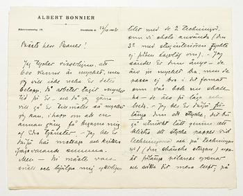 John Bauer, Tre brev mellan John Bauer och Bonniers om illustrationerna till Nils Holgersson.