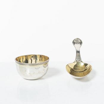 Tumlare samt medicinsked, silver, Sverige 1700-1800-tal.