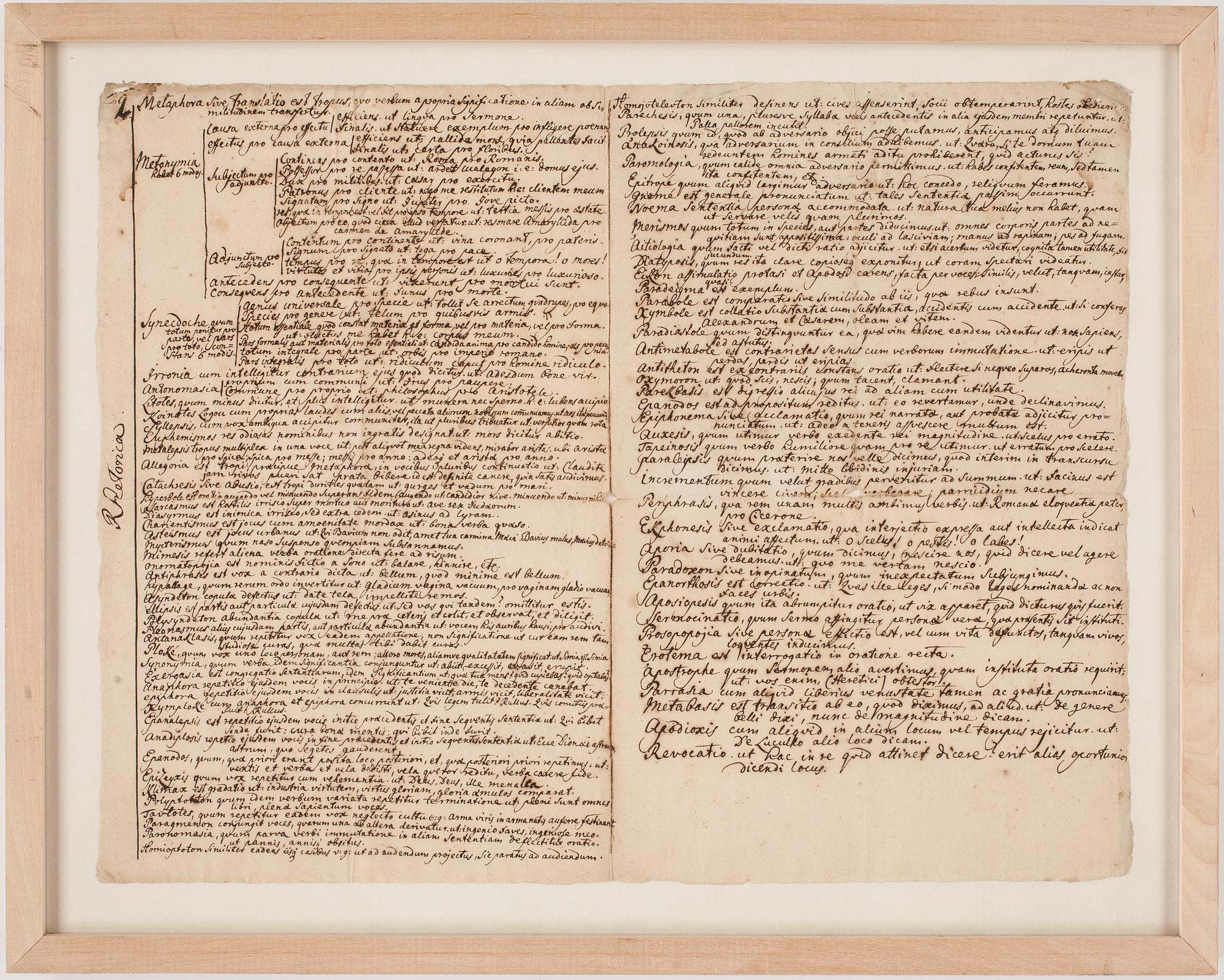 HANDSKRIFT, UPPSALA 1700-TAL.
