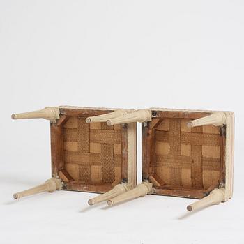 A pair of Gustavian stools by E Öhrmark.