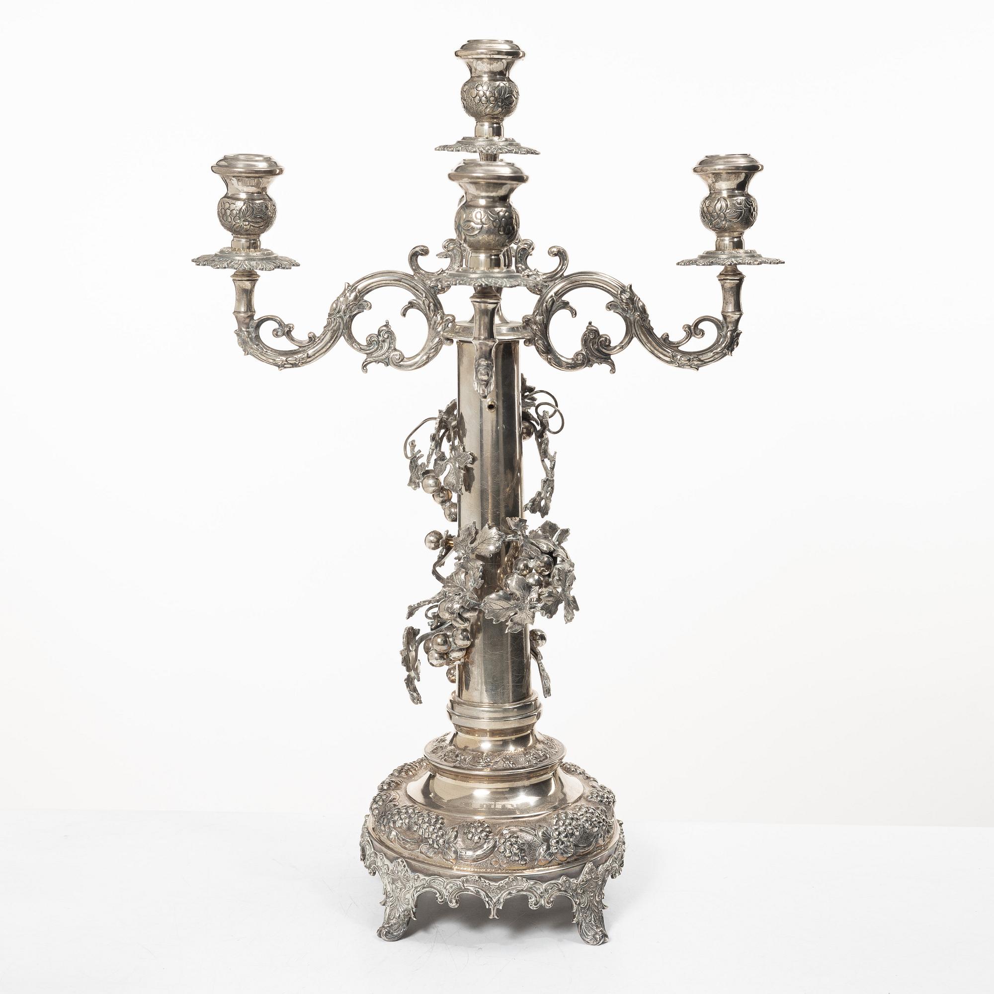 Kandelaber, 1900-tal, ostämplad, troligen silver.