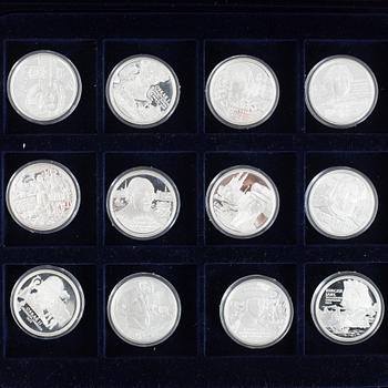 Minnesmynt/jubileumsmynt, 36 st, sterlingsilver, Kungariket Sverige, Svenska Myntverket, Eskilstuna.