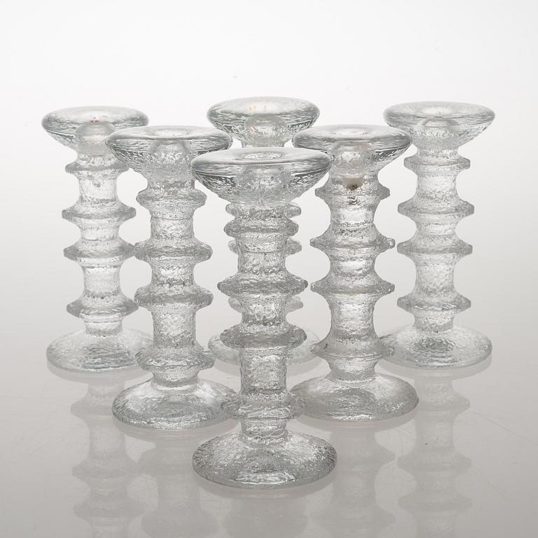 TIMO SARPANEVA, 19 glass 'Festivo' candlesticks for Iittala.