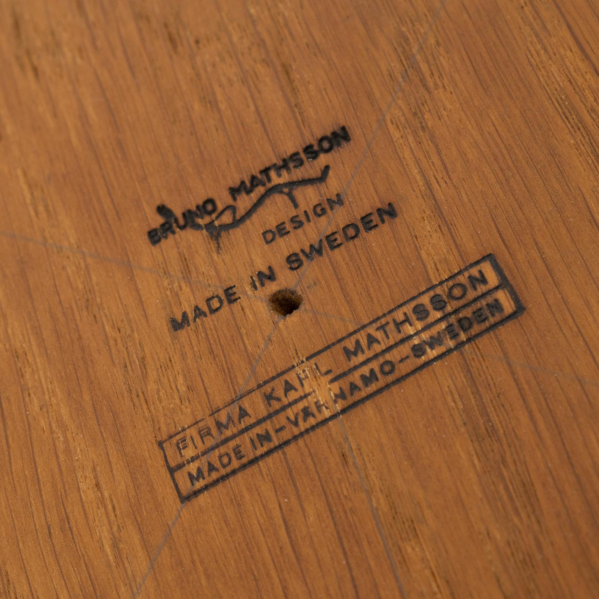 A teak dining table by Bruno Mathsson for Firma Karl Mathsson, 1960's.