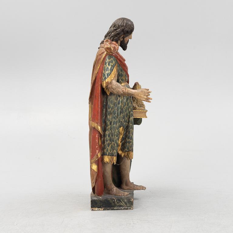 Skulptur, föreställande "Johannes döparen", Sydeuropa, 1700-tal.