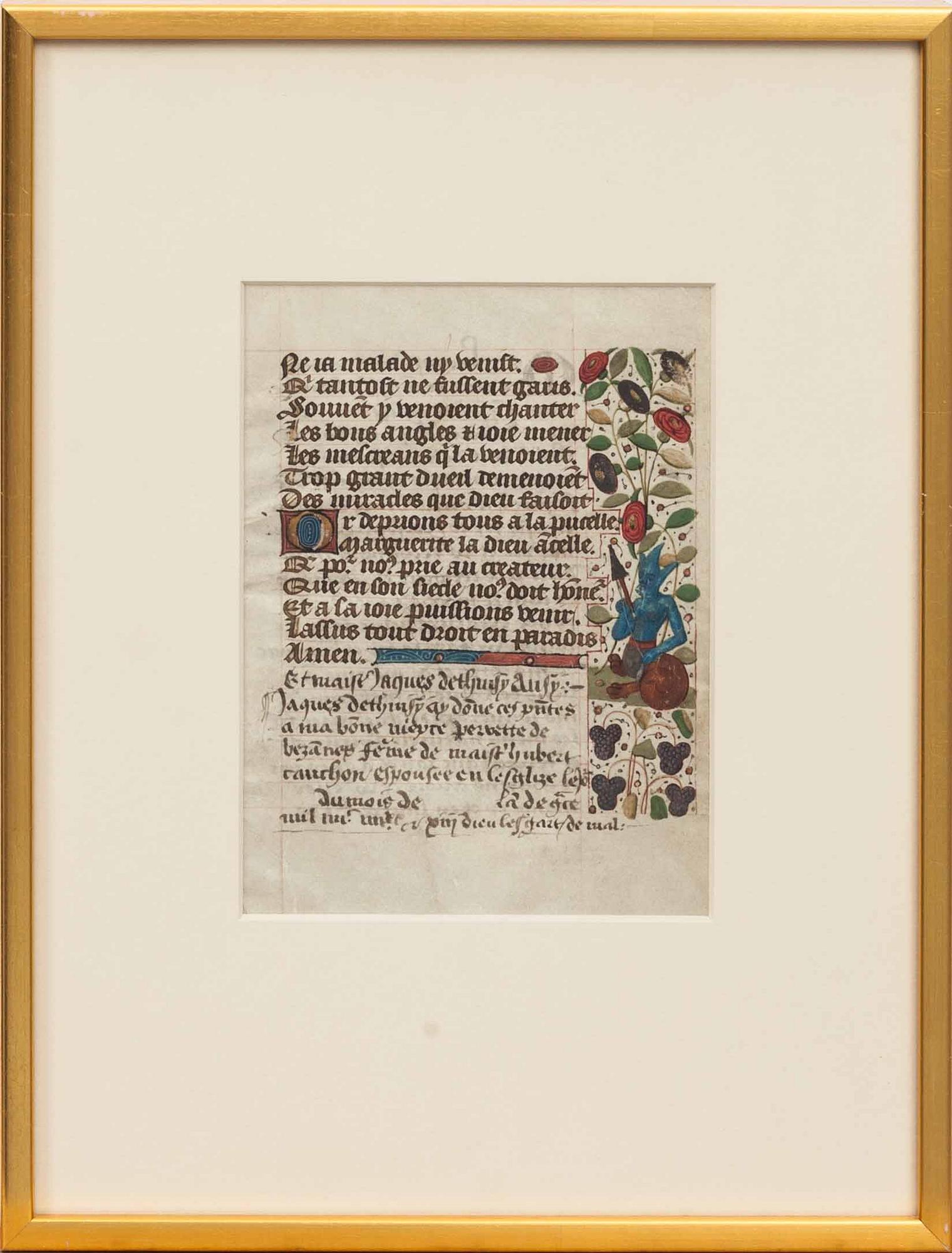 ILLUMINATION/HANDSKRIFT, Frankrike, sent 1400-tal.