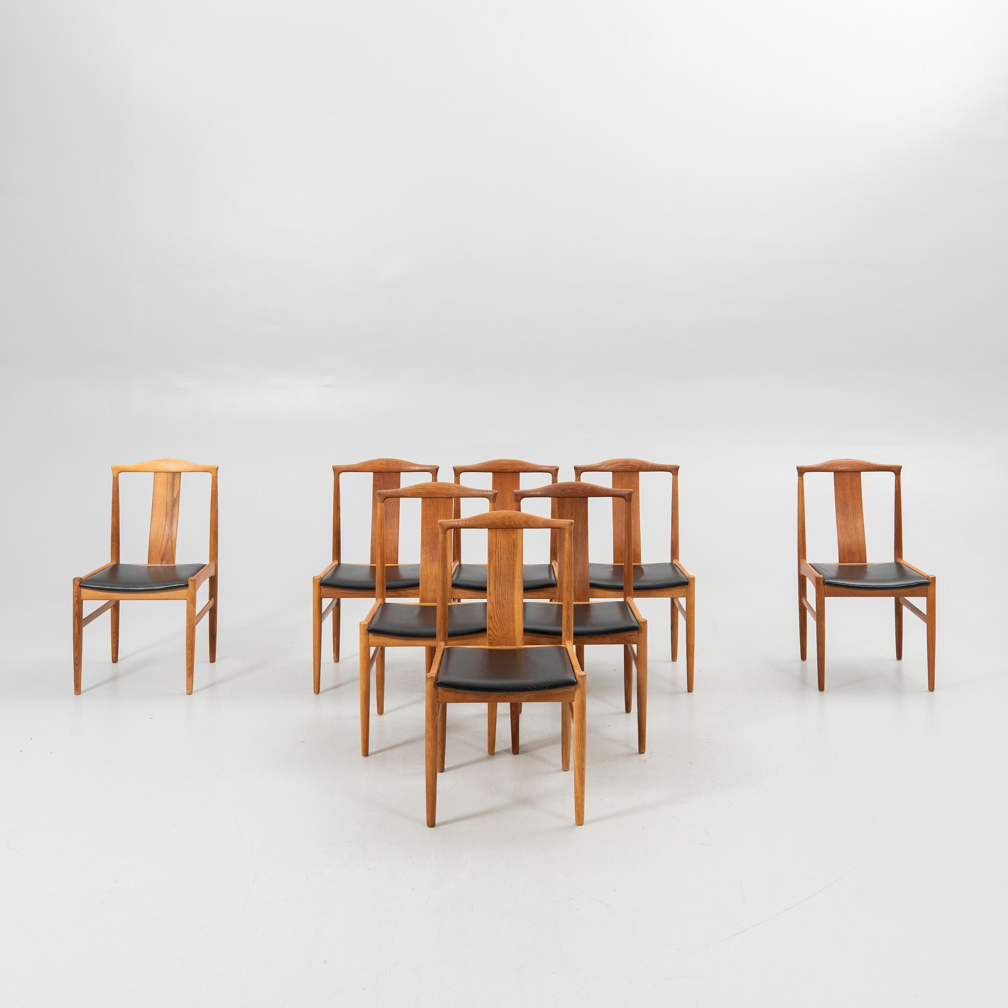 Jan Ekselius, chairs, 8 pcs, JOC Möbler, Vetlanda, second half of the 20th century.