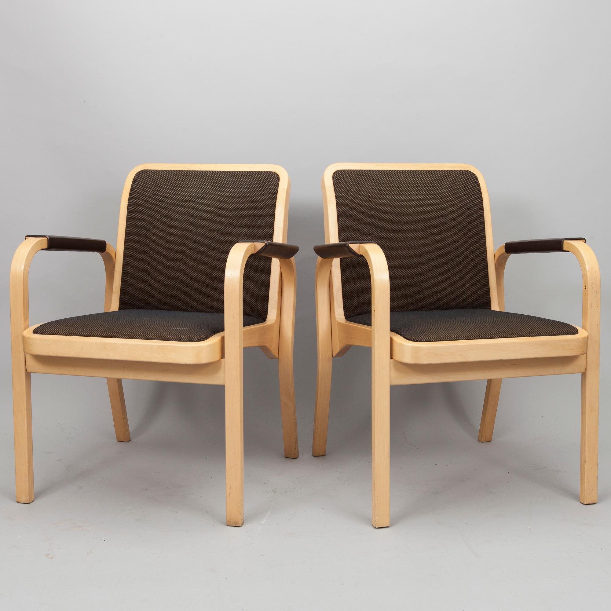 KARMSTOLAR, 6 st, E45, Alvar Aalto, Artek 1900-talets slut.