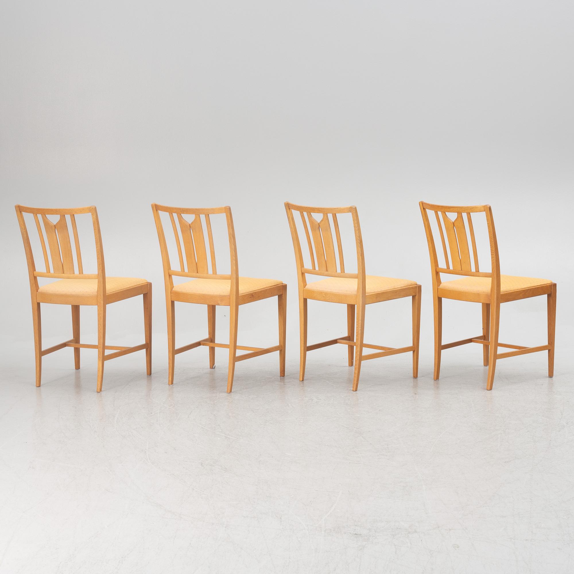 Carl Malmsten, four 'Ulfåsa' chairs, Bodafors, 1964.