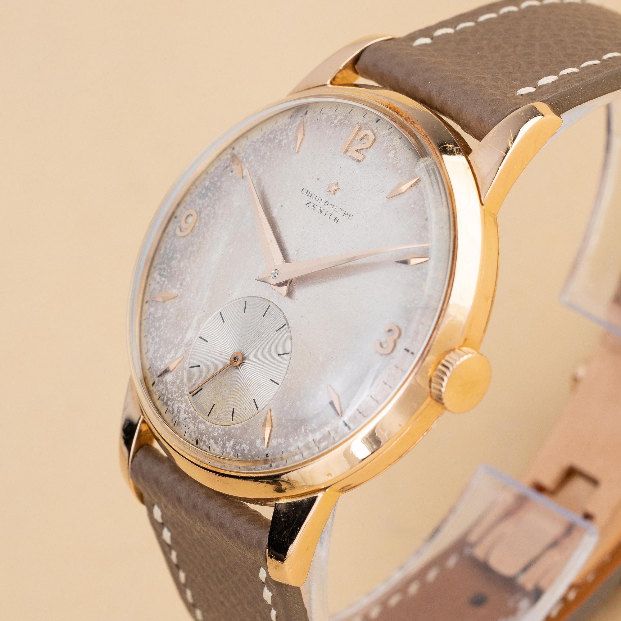 Zenith, "Rose Gold Jumbo", "Cal 135", "Second Series", ca 1954.