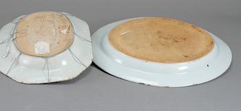 UNDERFAT, 2 st, porslin, Kina, 1700-tal.