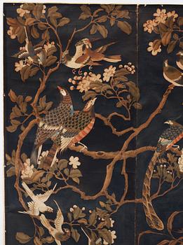 A Chinese wall paper, gouache on paper, Qing dynasty (1644-1912).