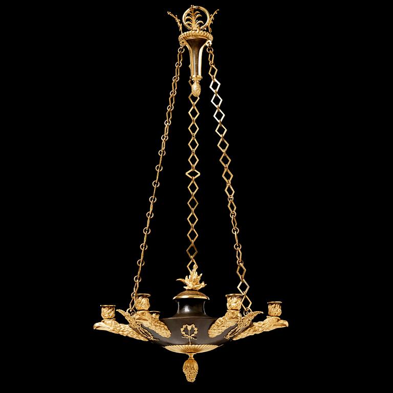 AMPEL, för sex ljus. Empire, 1800-talets början.