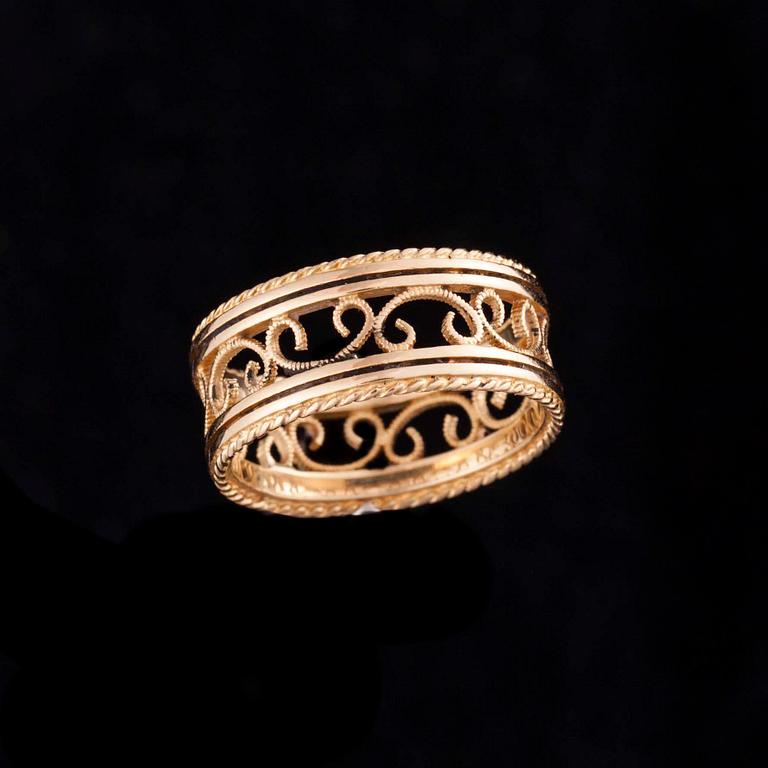 RING "Filigran", 18K guld, Kalevala Koru. Vikt 4,7 g.