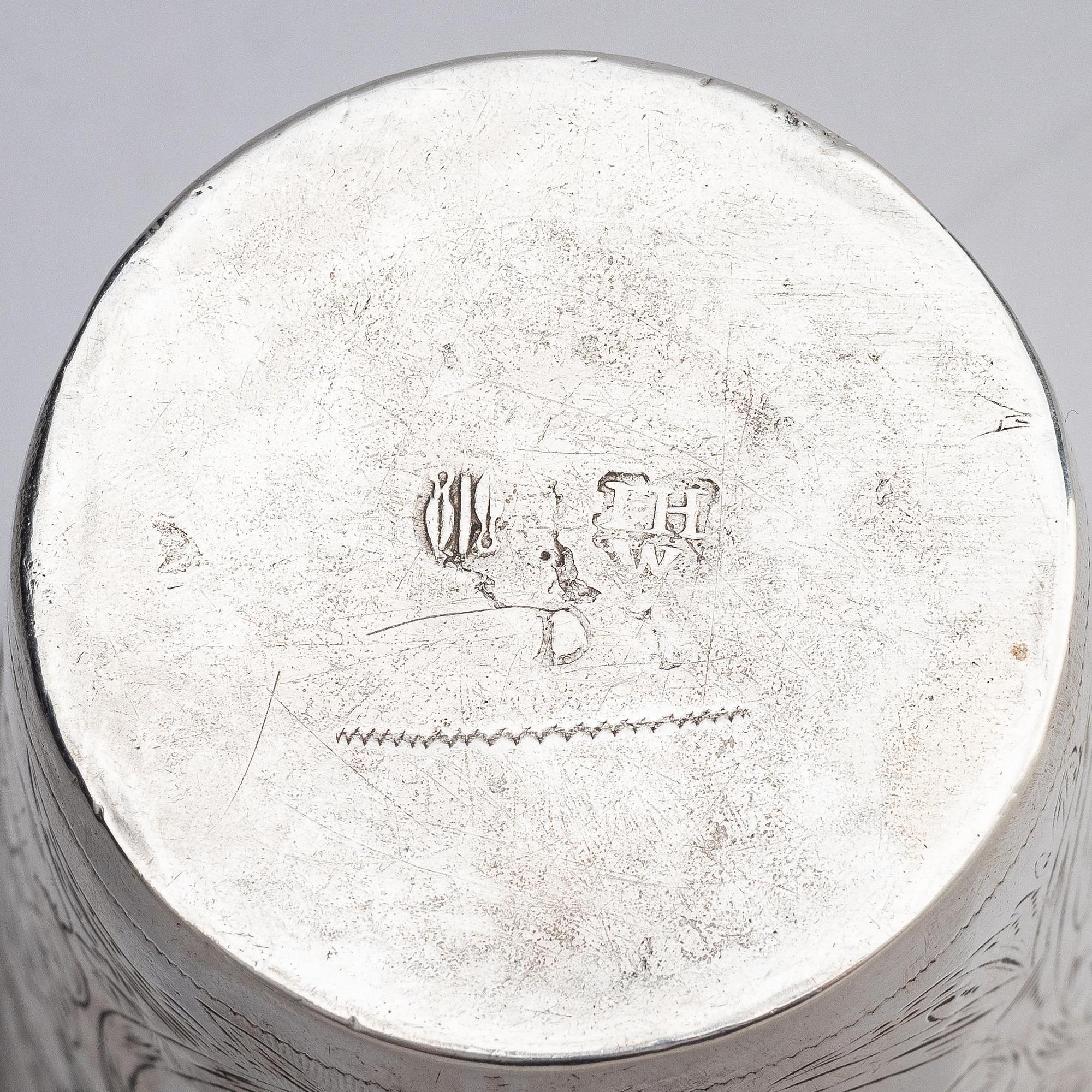A Swedish late 17th century silver beaker, mark of Johan Wettersten, Borås 1697.