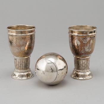 Three silver items from G. Keller, Paris, France and Germany, 20th Century.