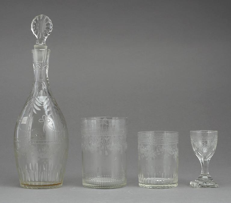 GLASSERVIS, 24 delar, 1800-tal.