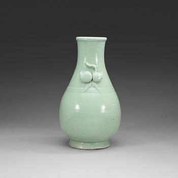 A celadon glazed vase, Qing dynasty, 18th Century.