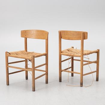 Børge Mogensen, 4 chairs, model J39. Fredericia Furniture Factory, Denmark.