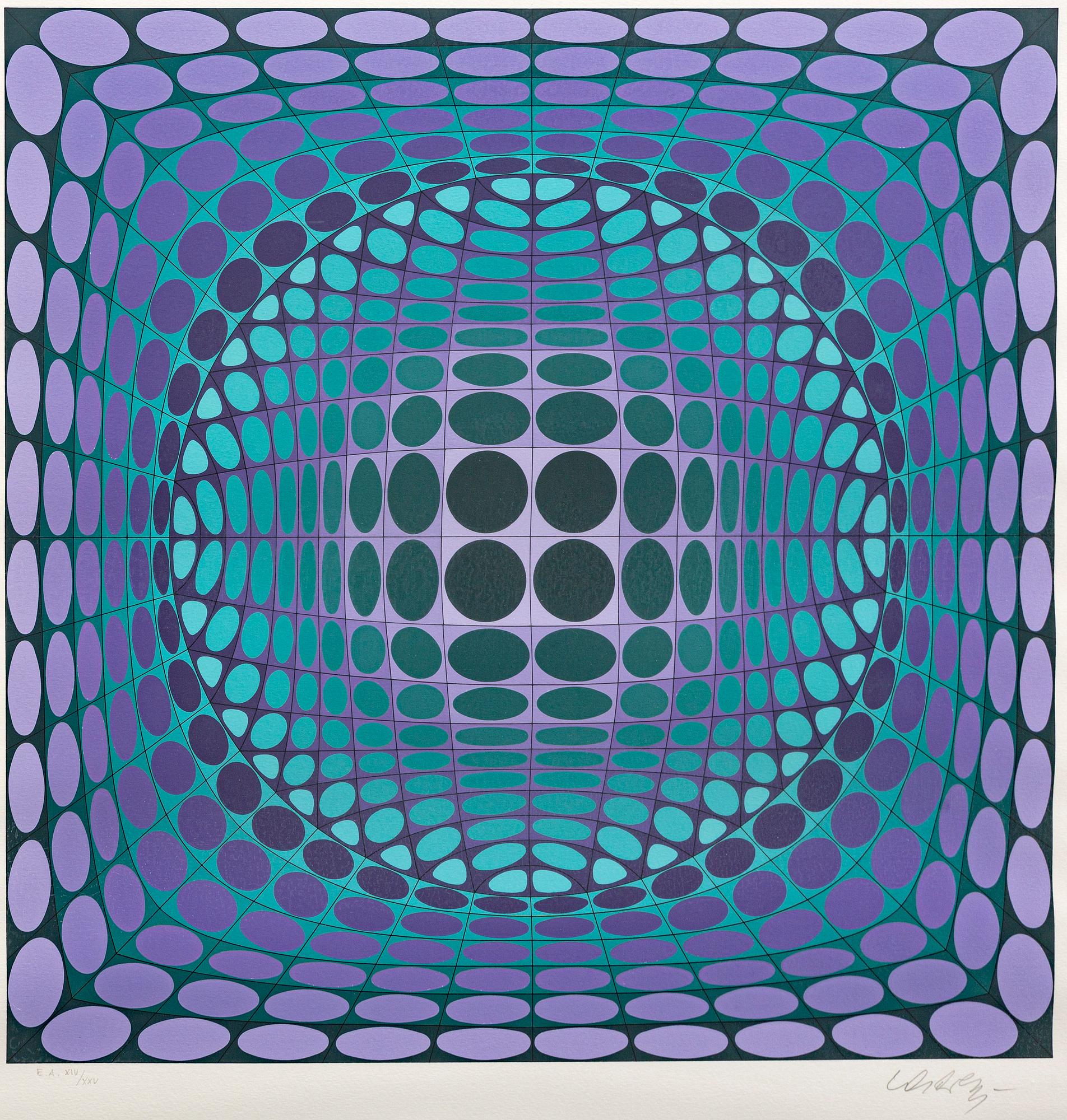 Victor Vasarely, serigraph signed and numbered EA XIV/XXV.