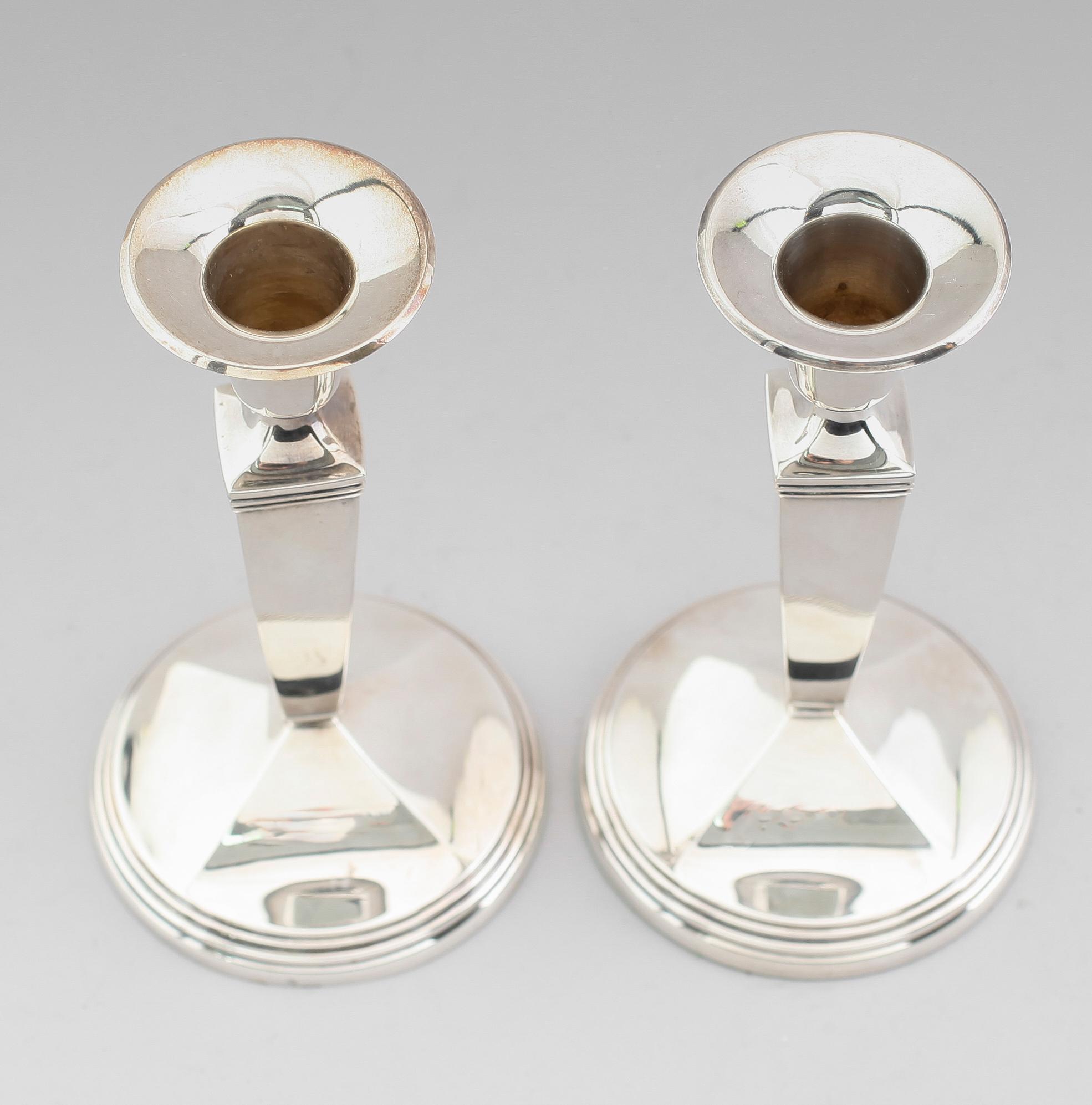 LJUSSTAKAR, 1 par, silver, GAB, Stockholm 1971.