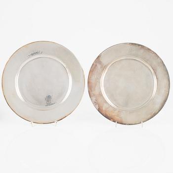 Twelve silver plates, GAB, Stockholm, Sweden, 1928.