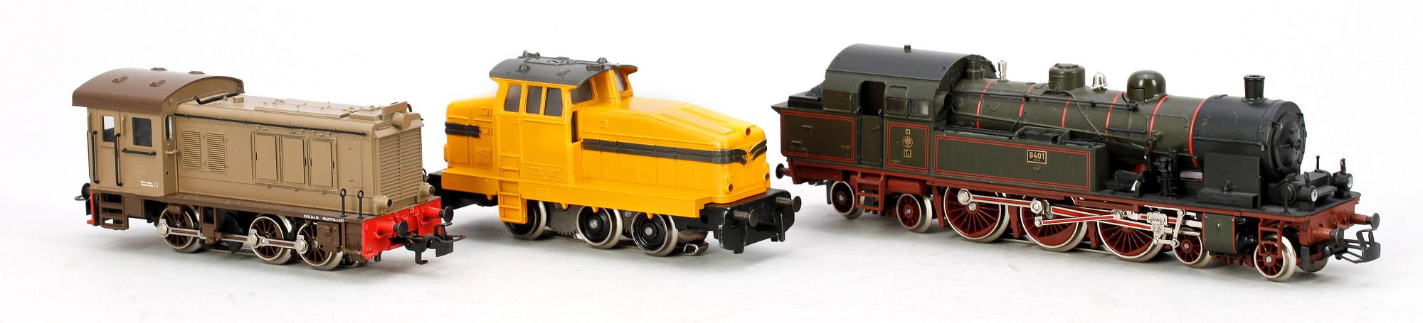 PARTI LOK, 3 st, Märklin H0 3109, 3080 samt 3142. 1900-talets andra hälft.