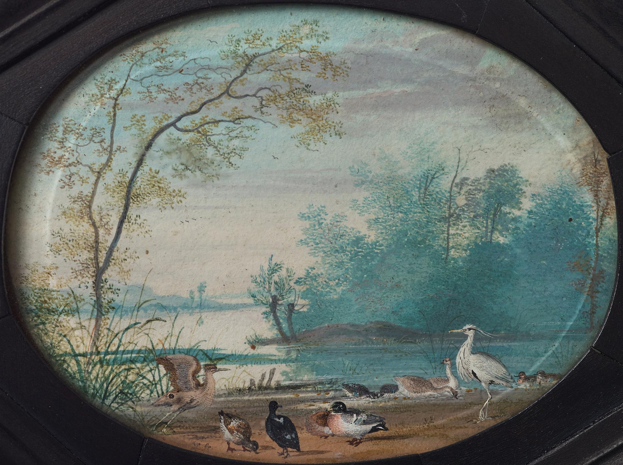 Philip Ferdinand de Hamilton Circle of, Landscapes with birds, a pair.