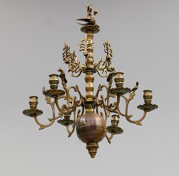 TAKKRONA, mässing, barockstil, 1800-/1900-tal. Höjd ca 75 cm.