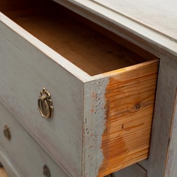 A mid 19th century painted chest of drawers.