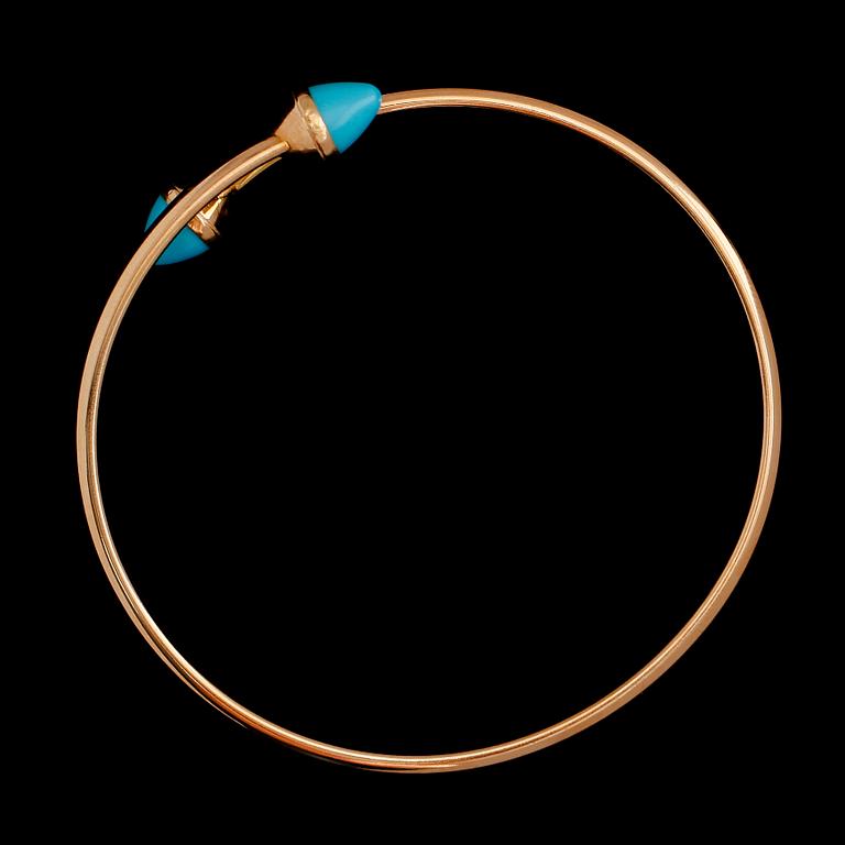 ARMBAND, 18 k guld och turkoser, Alton 1966. Total vikt ca 10 g.
