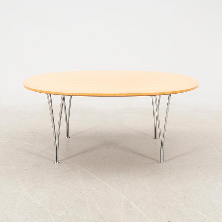 Bruno Mathsson & Piet Hein, soffbord, "Supercirkel", Fritz Hansen, Danmark,.