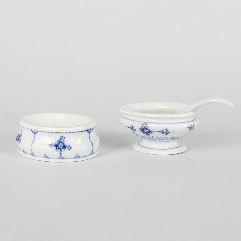 A six part 'Blue Fluted Plain' egg service, Royal Copenhagen, 20th century.