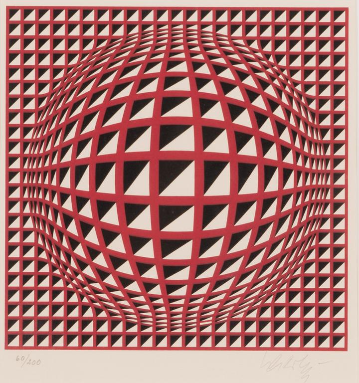 Victor Vasarely, litografi, signerad och numrerad 60/200.