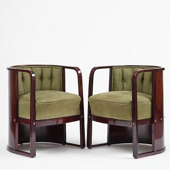 Josef Hoffmann, salongsmöbel, fyra delar, modell 421/428, Jacob & Josef Kohn, Wien, 1900-talets början.