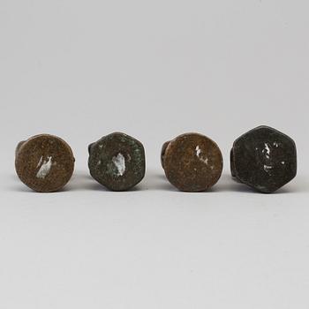 A set of four Burmese opium weights, Circa 1900.